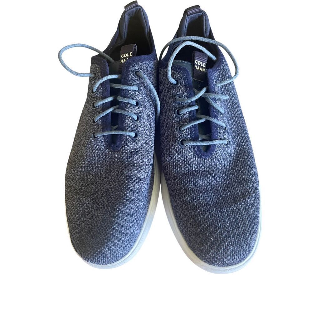 Cole Haan Mens Blue Grand Plus Essex Distance Knit Oxford Shoes Size 8M